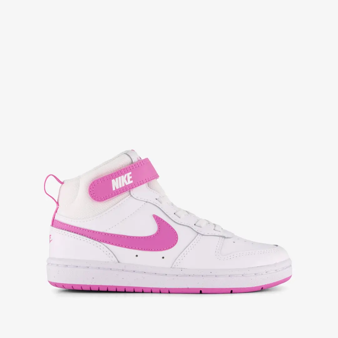 Nike Court Borough Mid 2 Meisjes Sneakers - Wit/Roze - afbeelding 4 van 6