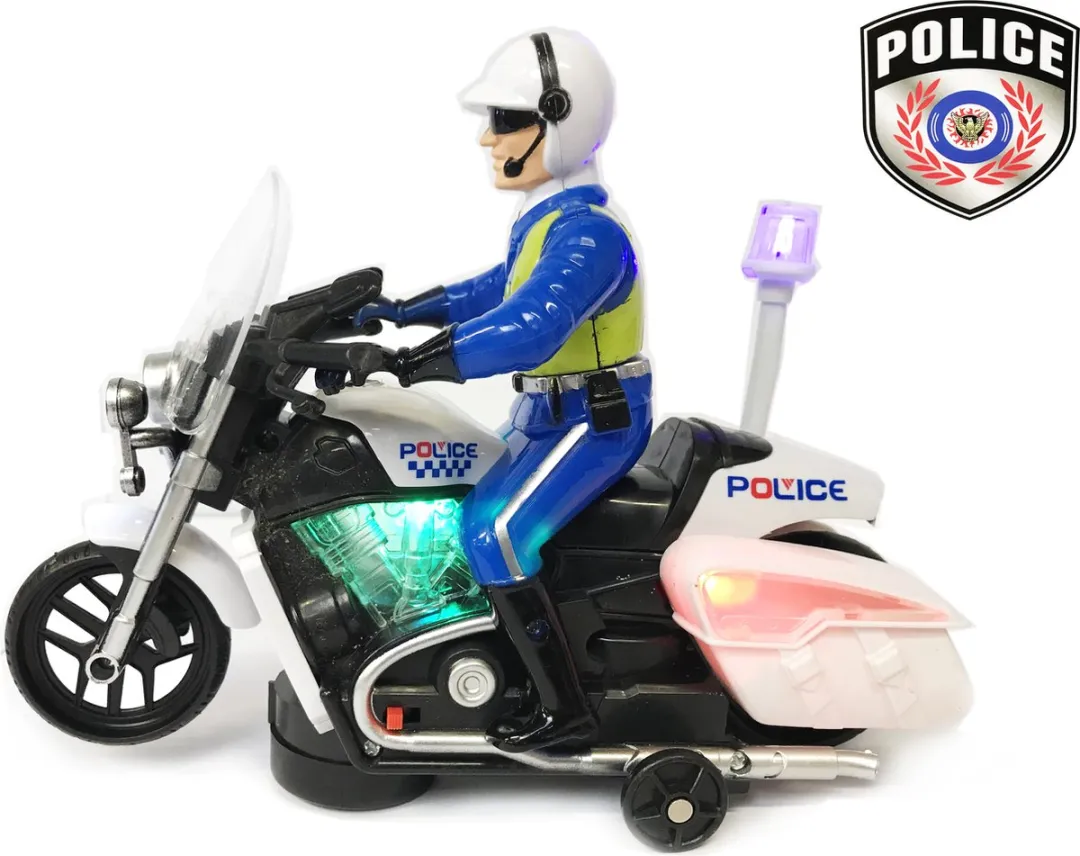 YJ Toys Politiemotor 2688 - 3x AAA - Wit/Blauw