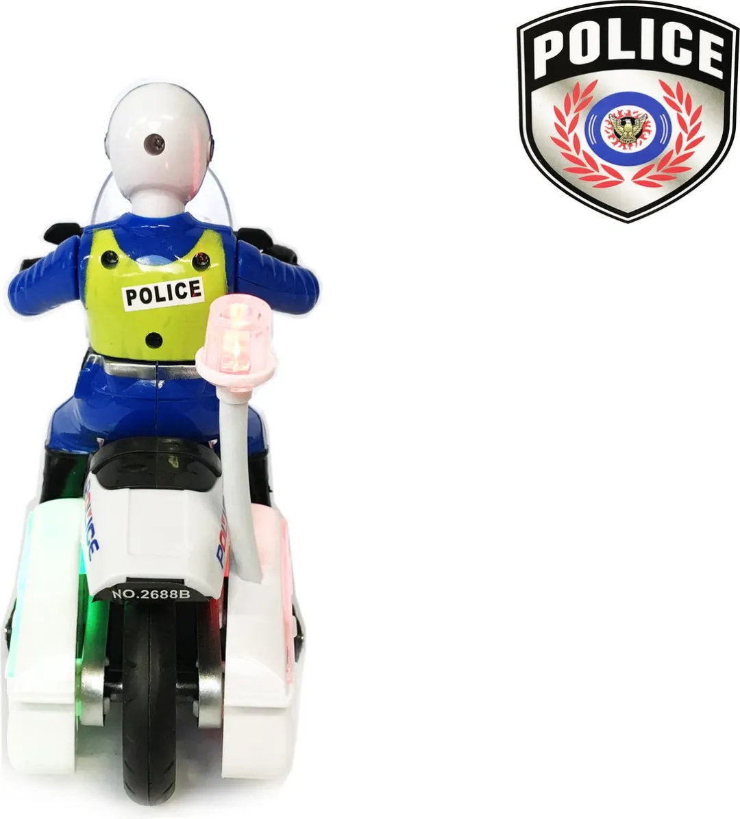 YJ Toys Politiemotor 2688 - 3x AAA - Wit/Blauw