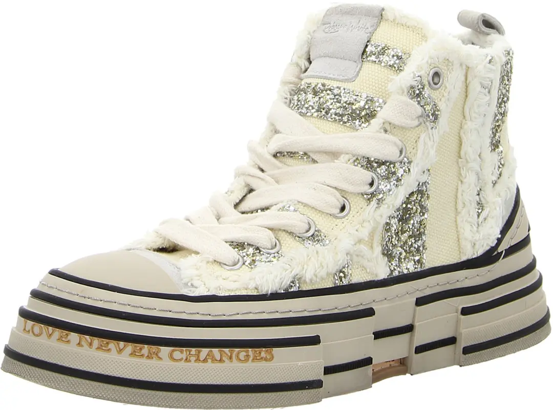 Rebecca White W16-8A GLITTER PLATINE dames sneakers grijs maat 39