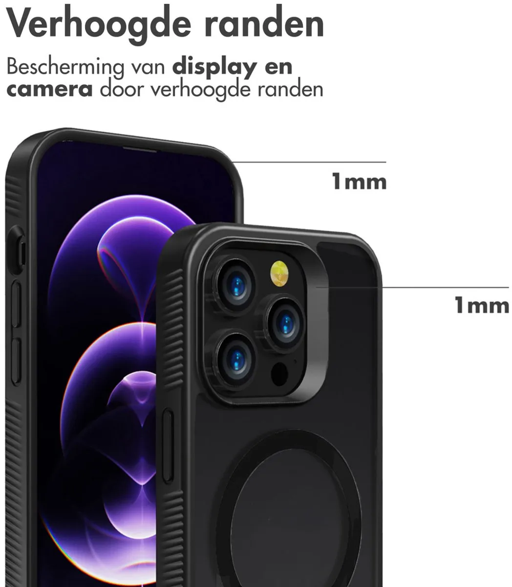 Accezz Hoesje iPhone 14 Pro Max - Frosted Backcover Zwart - afbeelding 6 van 6