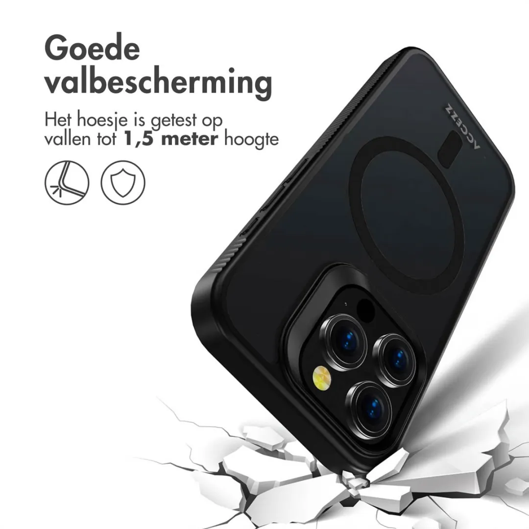 Accezz Hoesje iPhone 14 Pro Max - Frosted Backcover Zwart