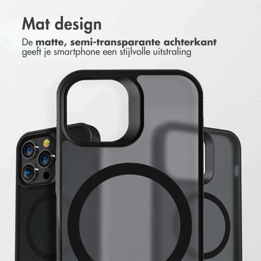 Accezz Hoesje iPhone 14 Pro Max - Frosted Backcover Zwart