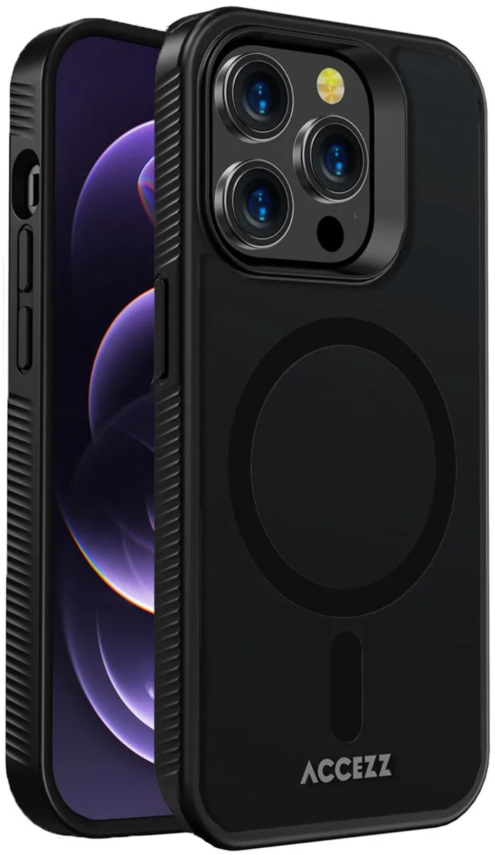 Accezz Hoesje iPhone 14 Pro Max - Frosted Backcover Zwart