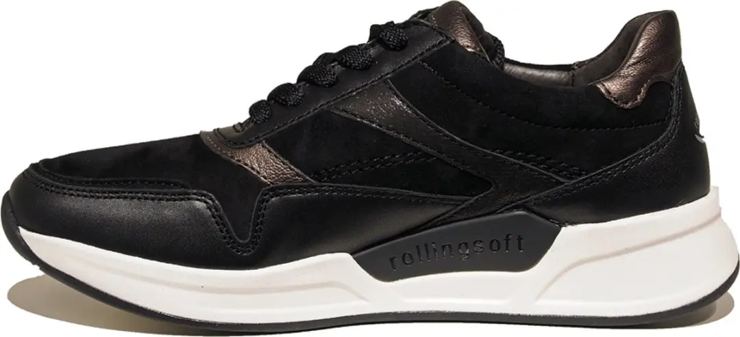 Gabor Rollingsoft Sneakers Dames - Zwart Suede - afbeelding 2 van 6