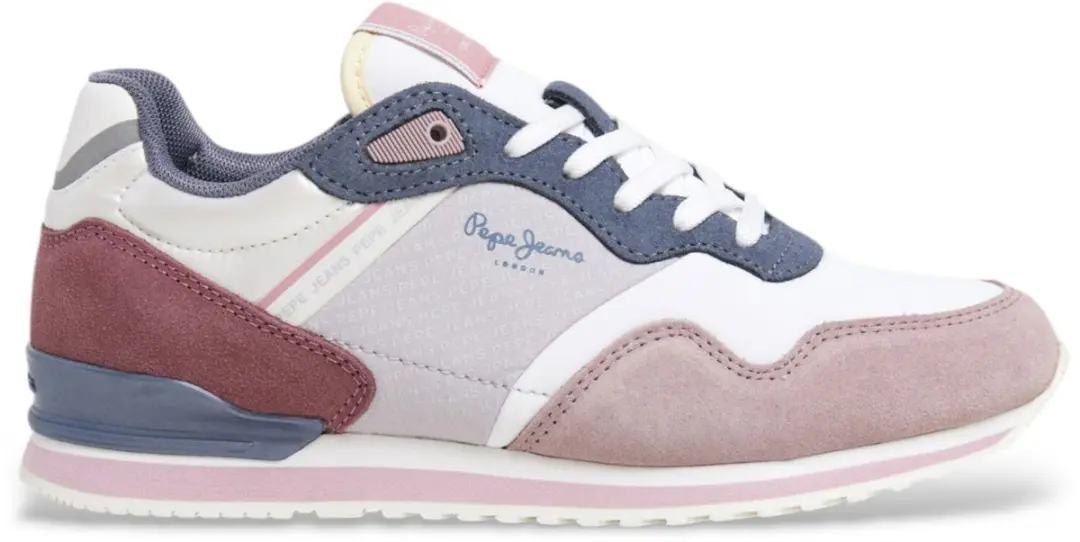 Pepe Jeans London Print veelkleurige leren sportschoenen