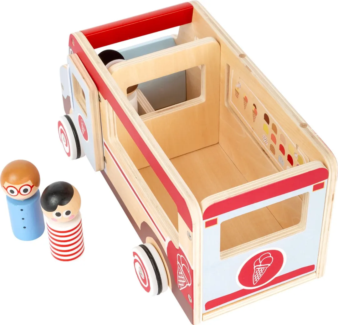 Small Foot IJscowagen XL Hout 30cm Wit/Rood - 4-delig