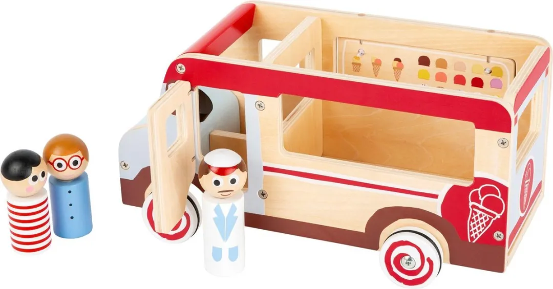 Small Foot IJscowagen XL Hout 30cm Wit/Rood - 4-delig