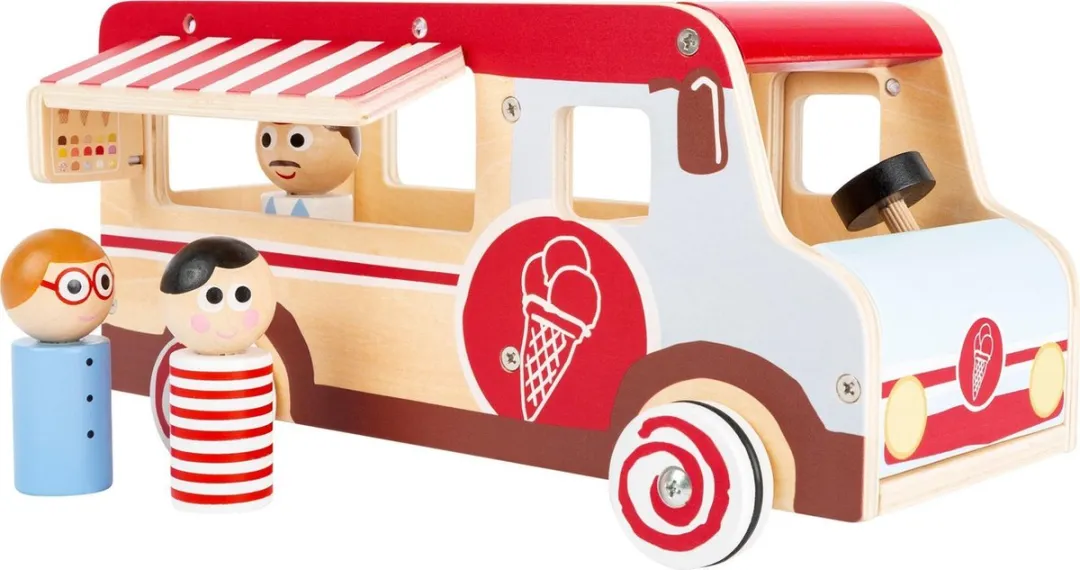Small Foot IJscowagen XL Hout 30cm Wit/Rood