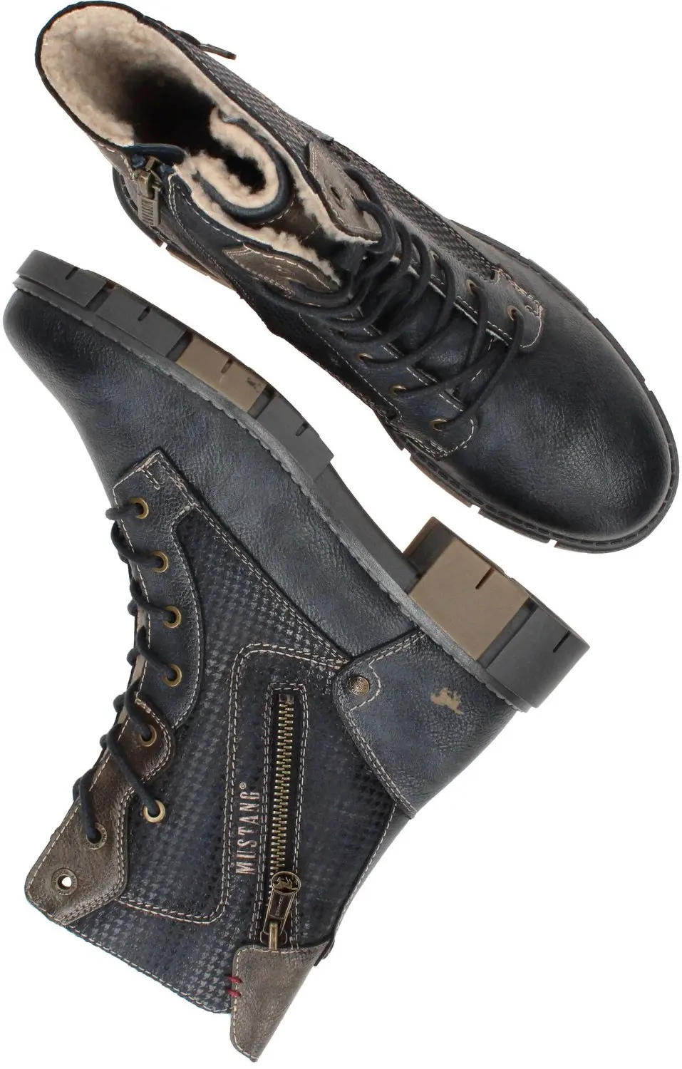 Mustang Dames Veterboots - Blauw - afbeelding 4 van 4