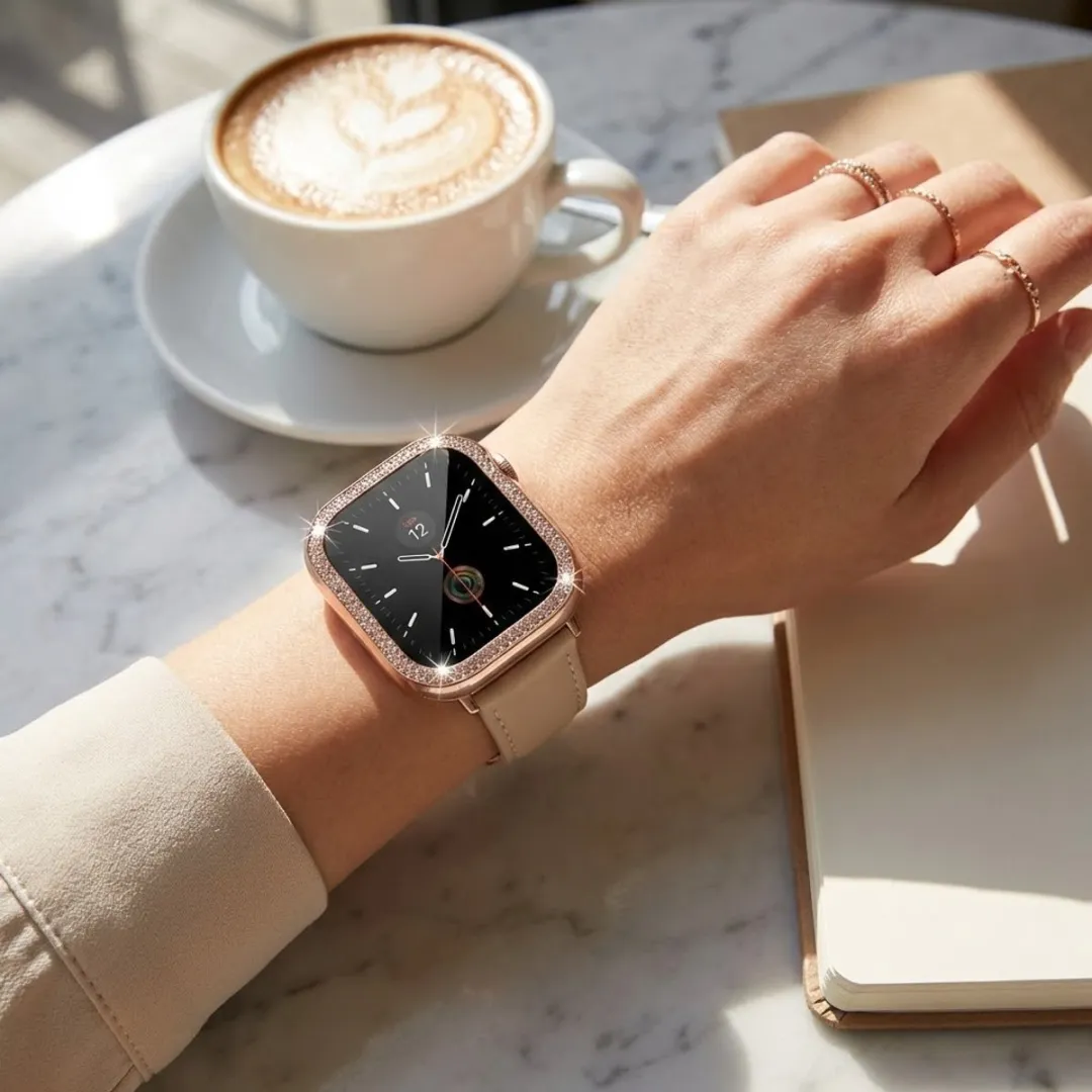 NUVEX Apple Watch 38mm Screenprotector Set - 5 Stuks - Zwart/Transparant/Zilver/Roze/Roségoud
