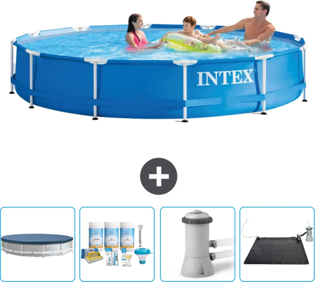Intex 28210NP-Blauw Rond Frame Zwembad 366x76cm - Blauw