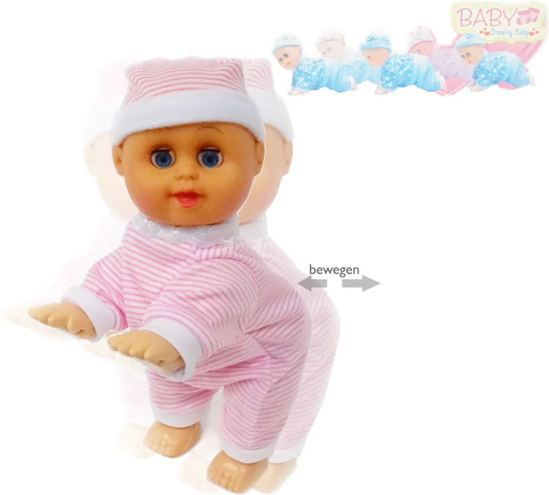 Ledy Toys BabyPop Crawling Baby Speelgoed 20cm - Roze