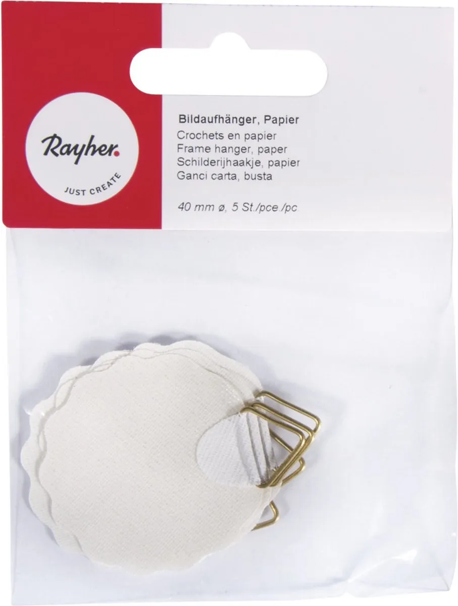 Rayher Zelfklevende Ophanghaakjes 20 Stuks - 4cm - Wit - 1kg
