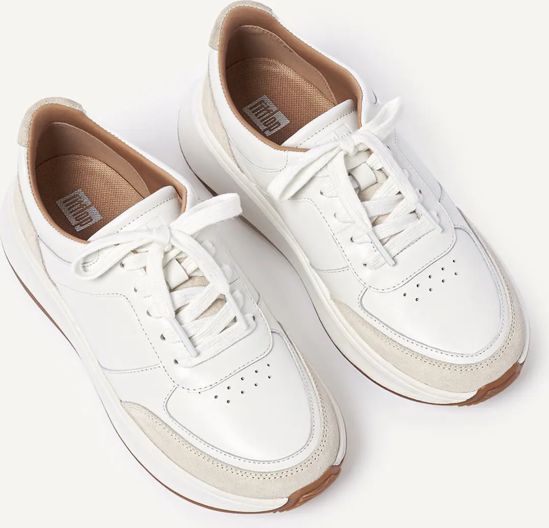 FitFlop F-Mode Suede/Leren Sneakers Wit - afbeelding 4 van 6