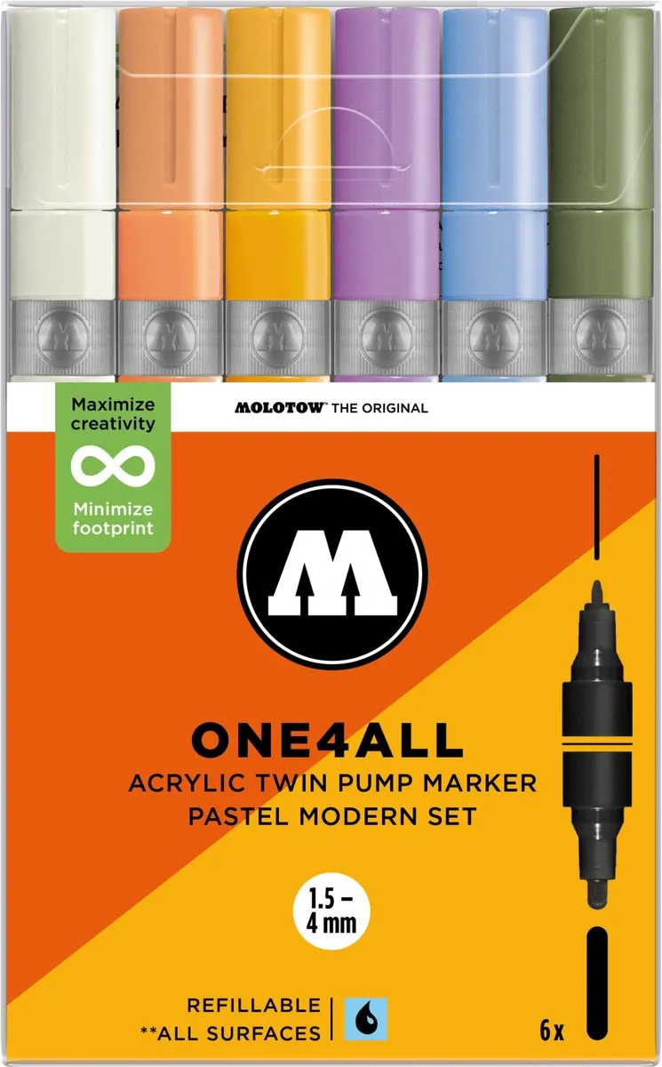 Molotow One4All Twin Acrylstiften Set Pastel Modern