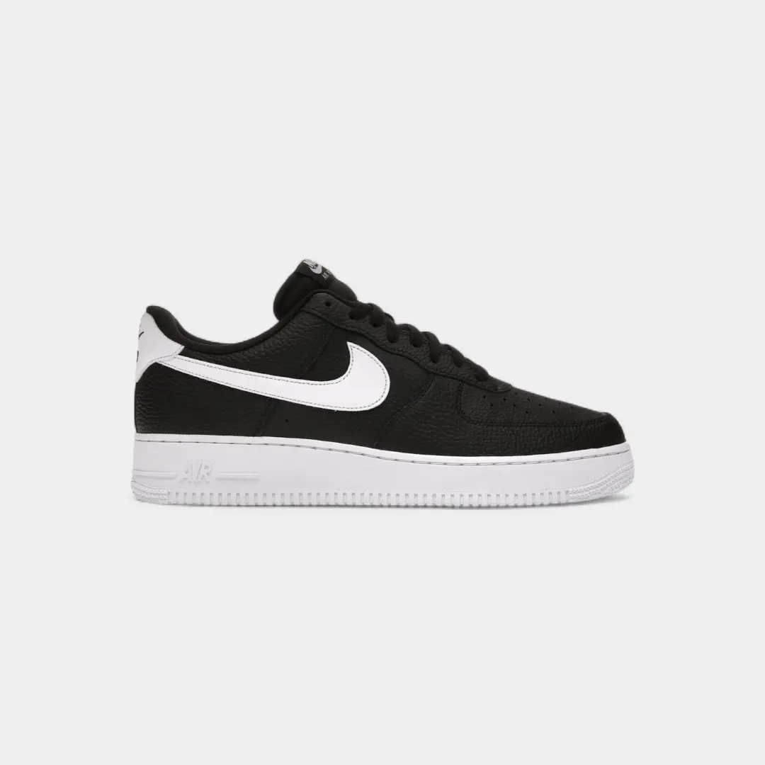Nike Air Force 1 Low '07 Black White Pebbled Leather