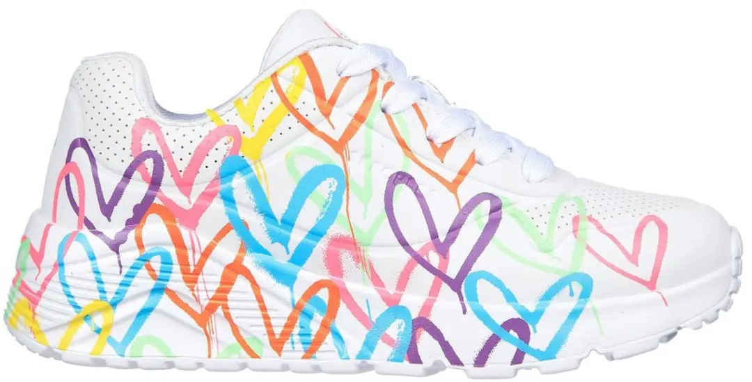 Skechers Uno Lite Spread The Love Meisjes Schoenen - Wit - afbeelding 4 van 5