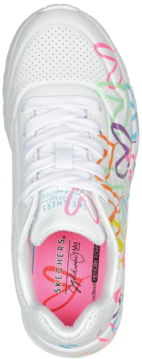 Skechers Uno Lite Spread The Love Meisjes Schoenen - Wit - afbeelding 3 van 5