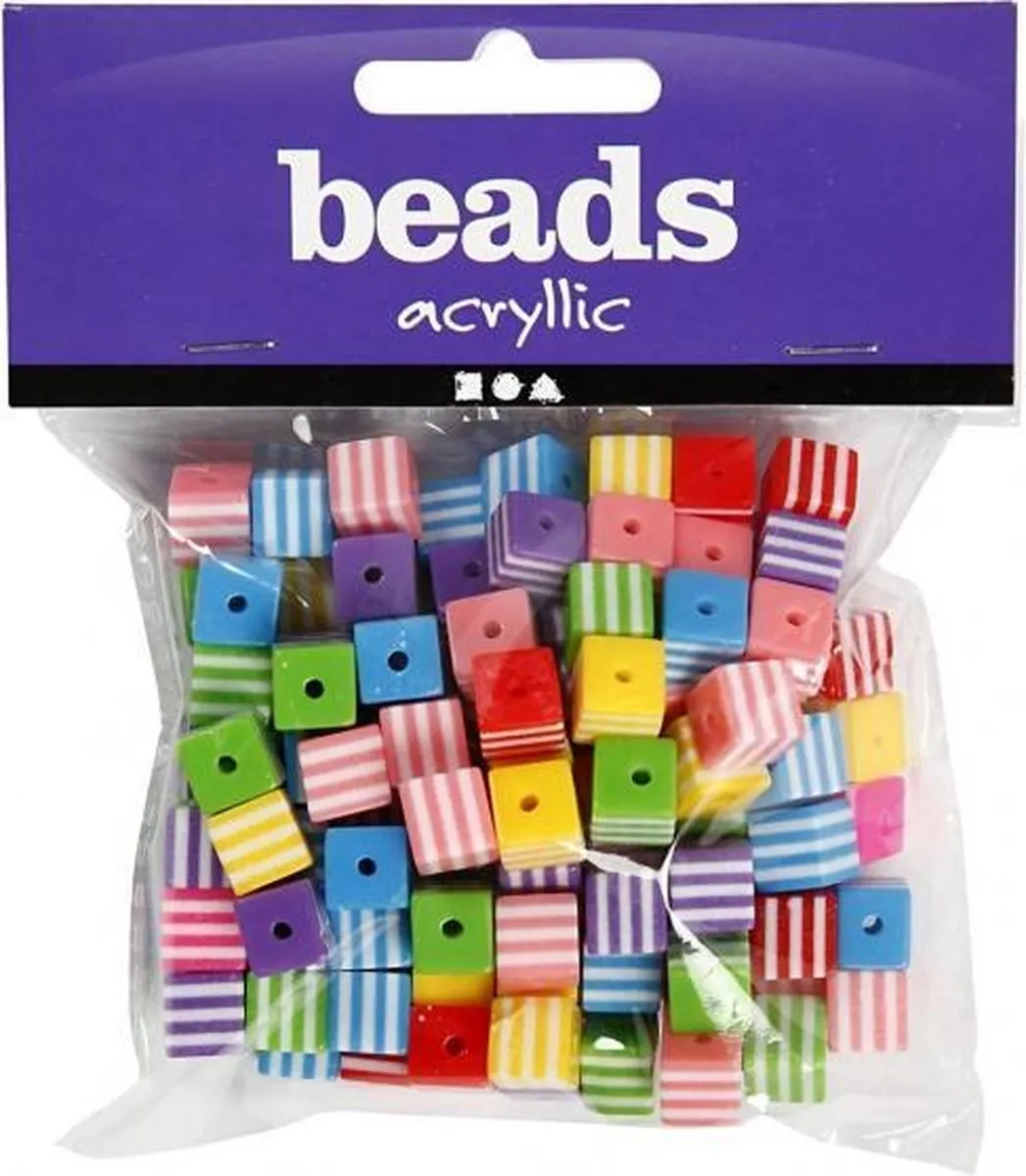 Creativ Company CC Resin Kralen Vierkant 8mm - Multicolor - 135 Stuks