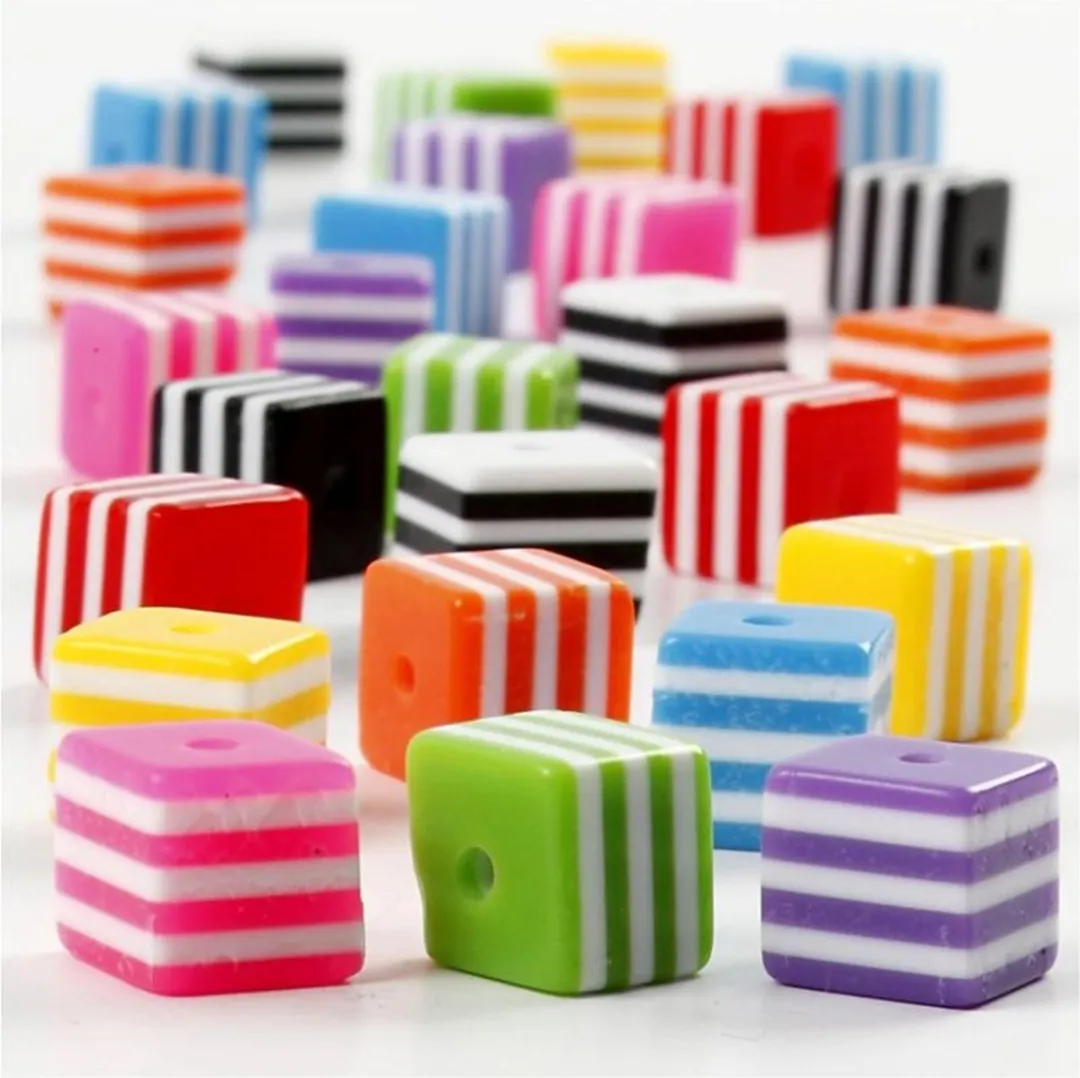 Creativ Company CC Resin Kralen Vierkant 8mm - Multicolor - 135 Stuks
