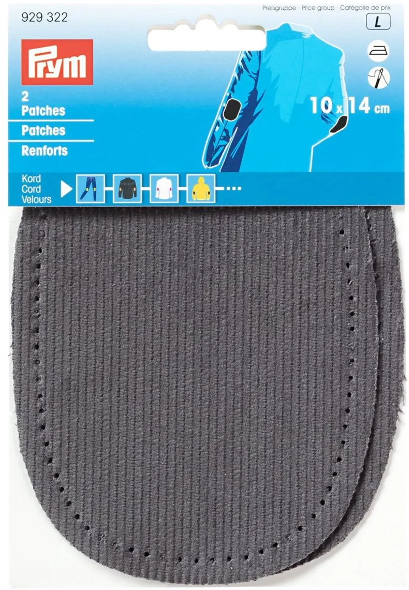 Prym Patches Corduroy Grijs