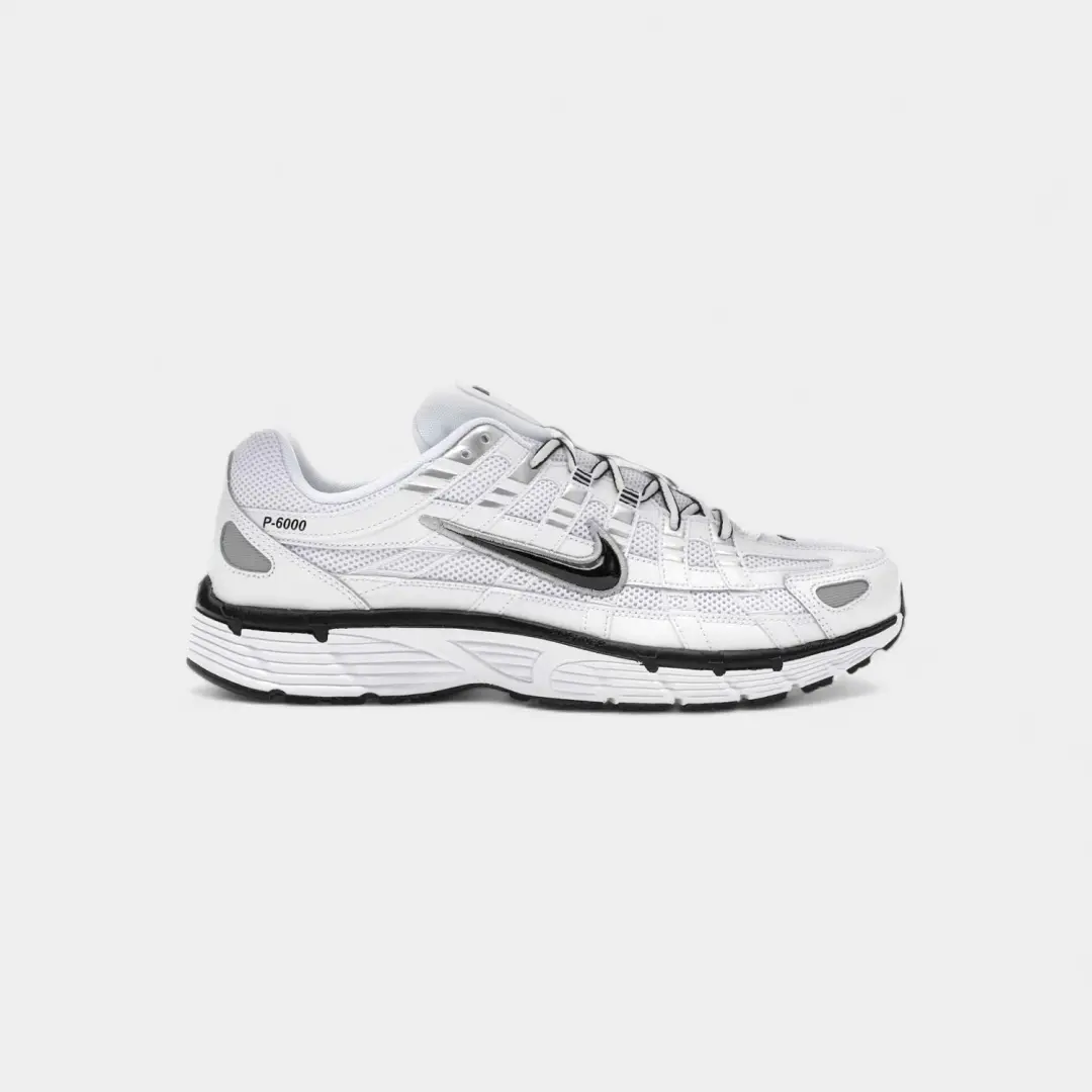 Nike P-6000 White Metallic Silver Black