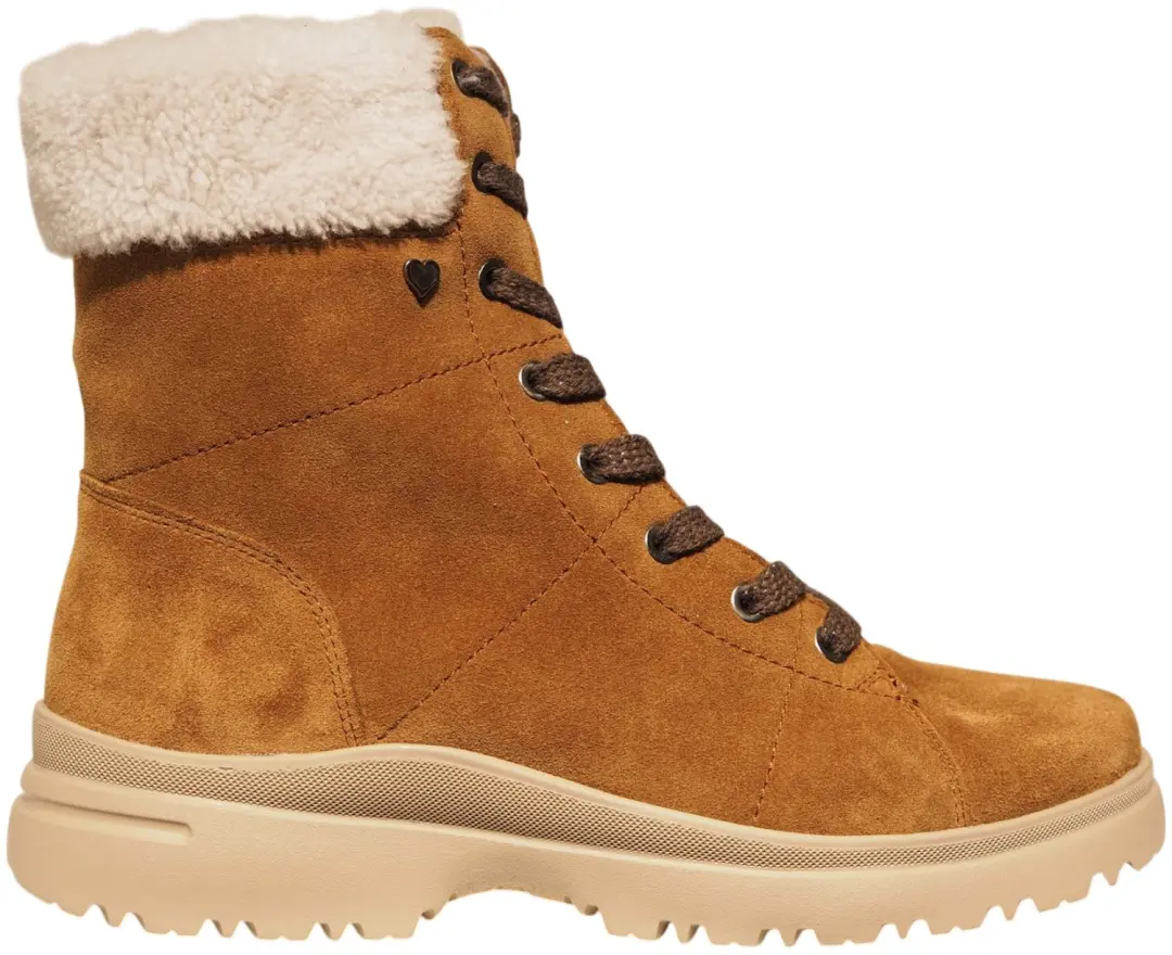 Hartjes 172.2801.53.00 cognac suède dames veterlaarzen