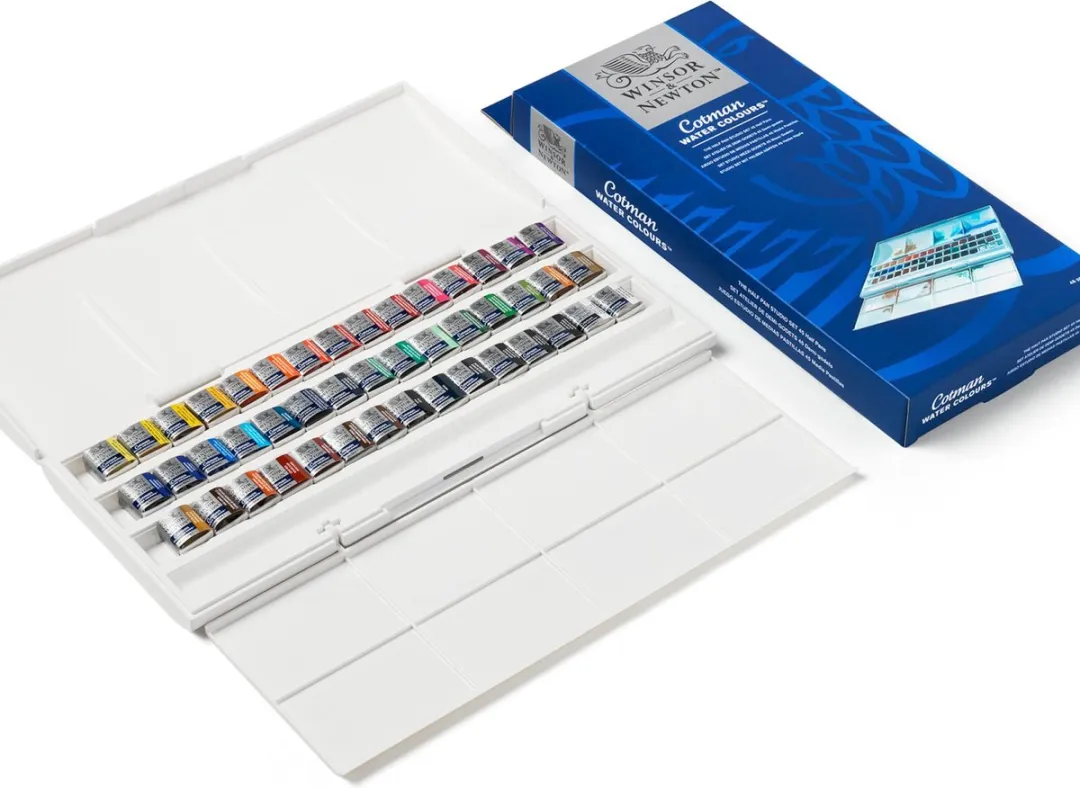 Winsor & Newton Cotman Studio Aquarelverfset 40 Kleuren - 45 Halve Napjes