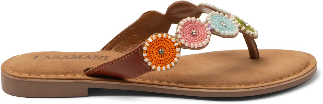 Loua Dames Teenslippers Leer Multi