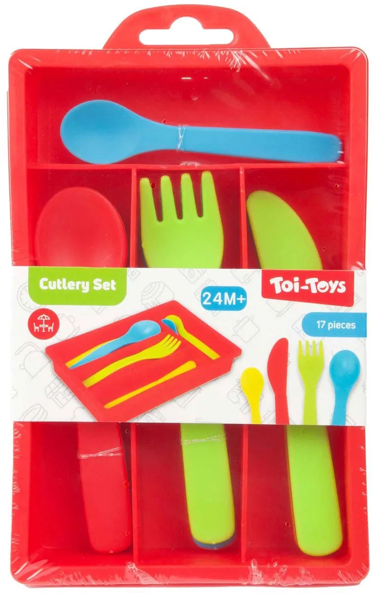Toi-Toys Home Food Bestekset 16-delig - Multi kleuren