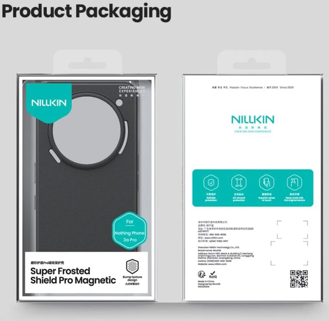 Nillkin Frosted Shield Hoesje Nothing Phone (3a) Pro - MagSafe - Zwart