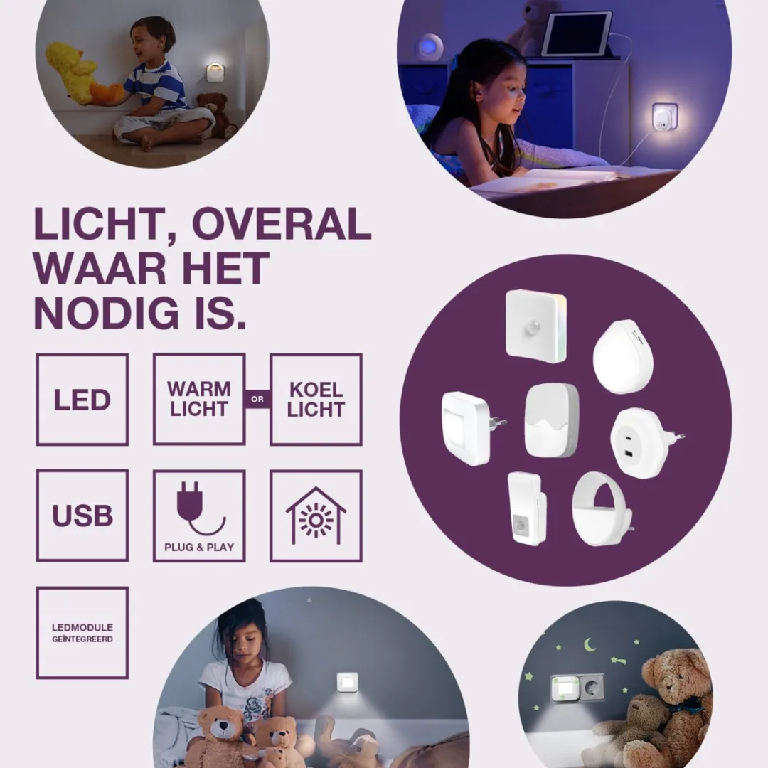 Osram Lunetta Hall 830 Nachtlampje - Kantelbaar - Warm wit 3000K
