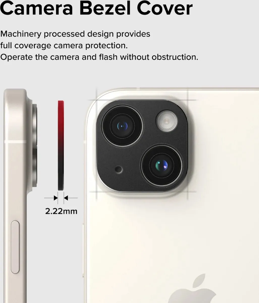 Ringke Camera Lens Protector iPhone 15/15 Plus - Zwart - afbeelding 6 van 6