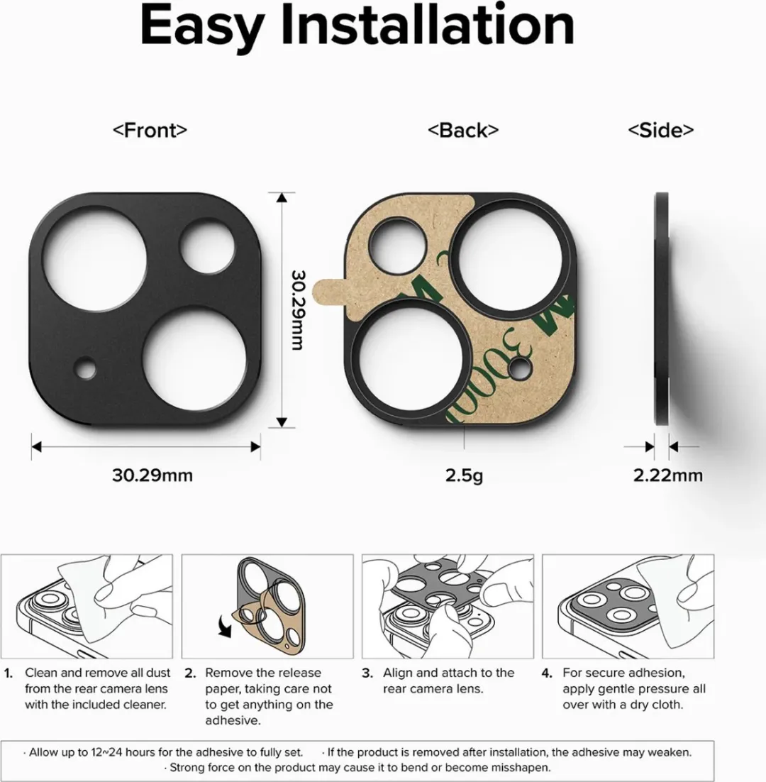 Ringke Camera Lens Protector iPhone 15/15 Plus - Zwart