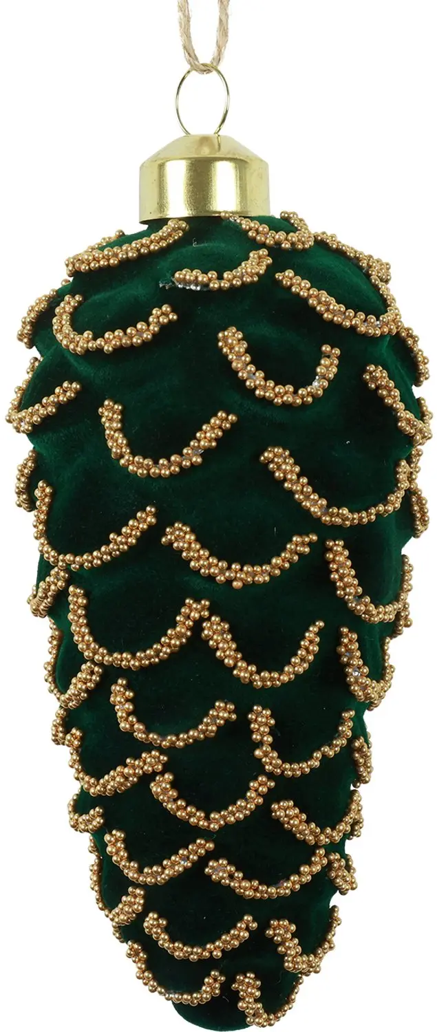 Kerstbal Nora S Groen/Goud 6.3x6.3x13cm