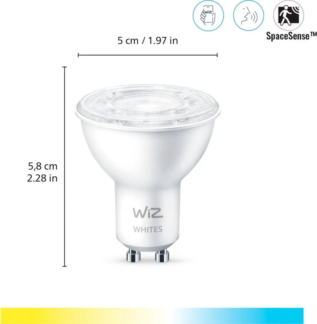 WiZ Spot GU10 Slimme LED - 4,7W - Warm- tot Koelwit - afbeelding 3 van 6