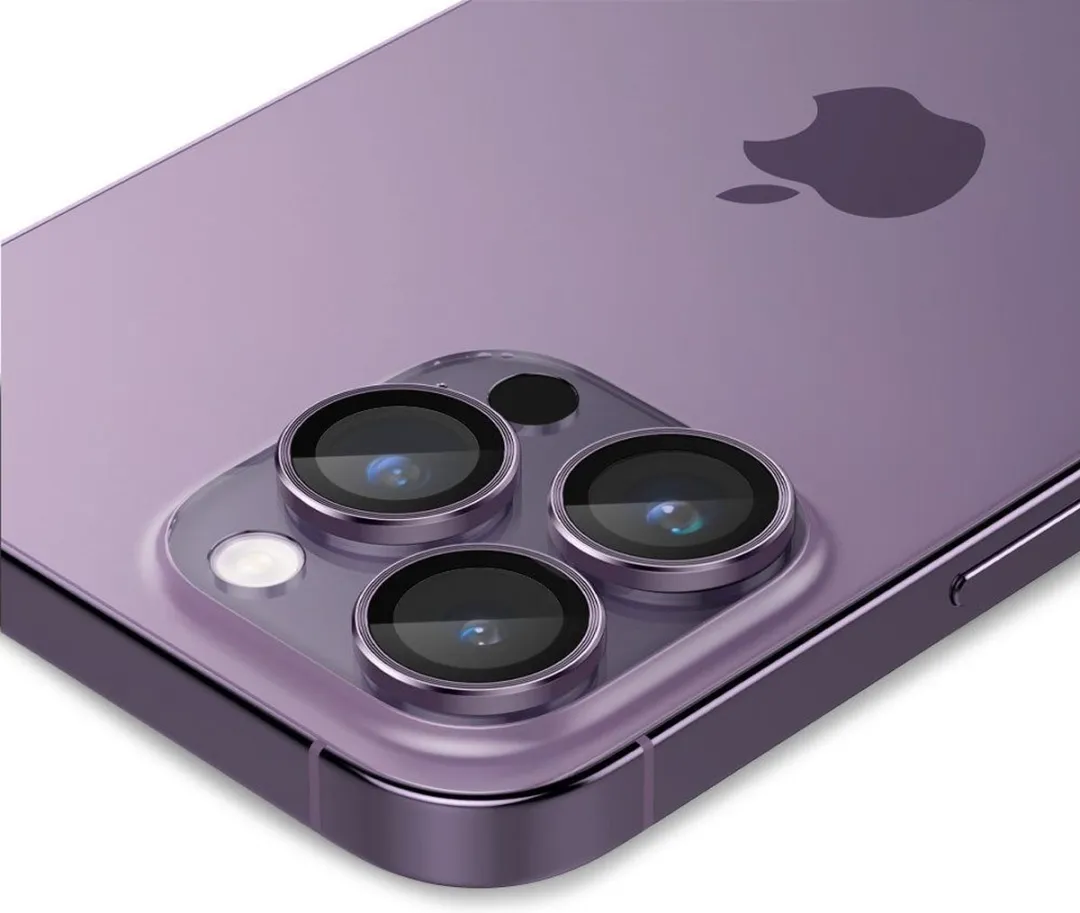 Spigen Optik EZ Fit iPhone 14 Pro Camera Beschermer - Paars - 2 Stuks - afbeelding 5 van 6