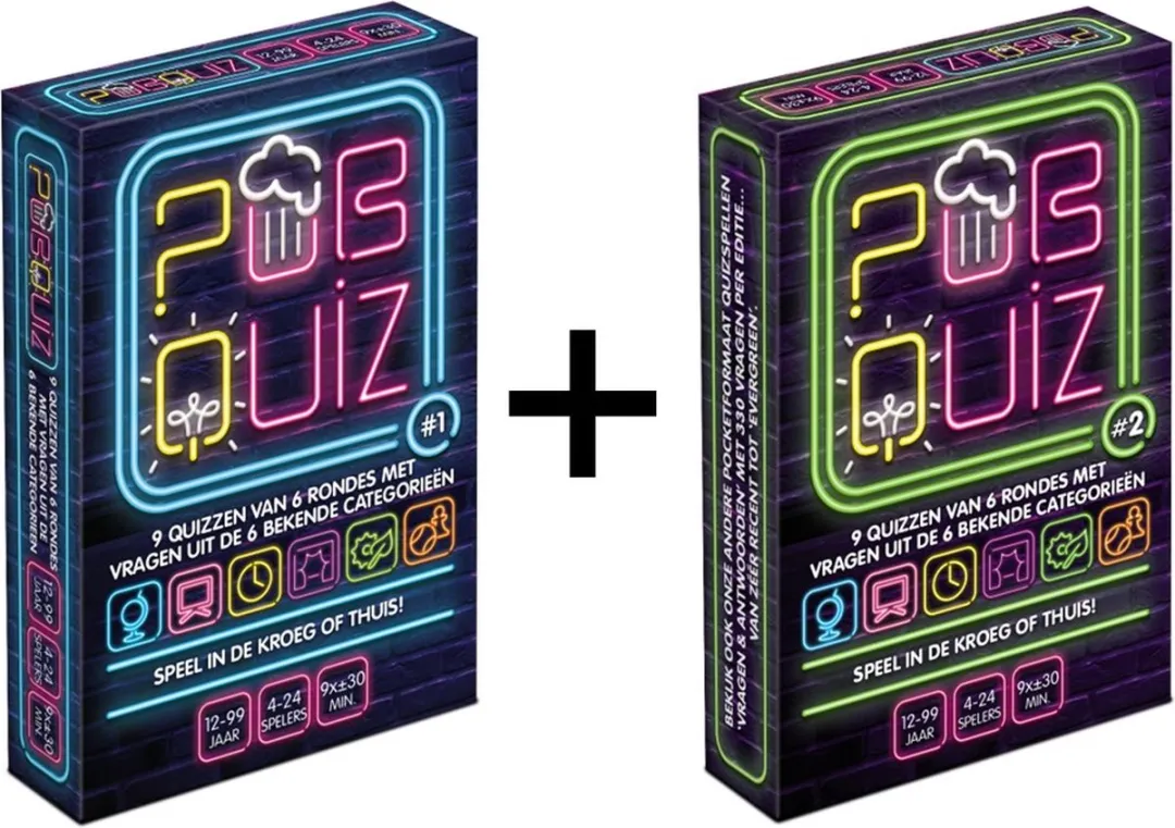 Combi-Deal Pubquiz #1 & #2 - Kaartspel - 396 Vragen