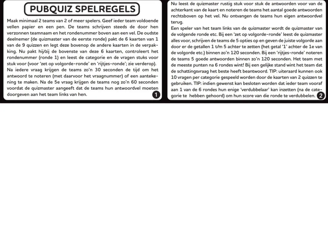 Combi-Deal Pubquiz #1 & #2 - Kaartspel - 396 Vragen