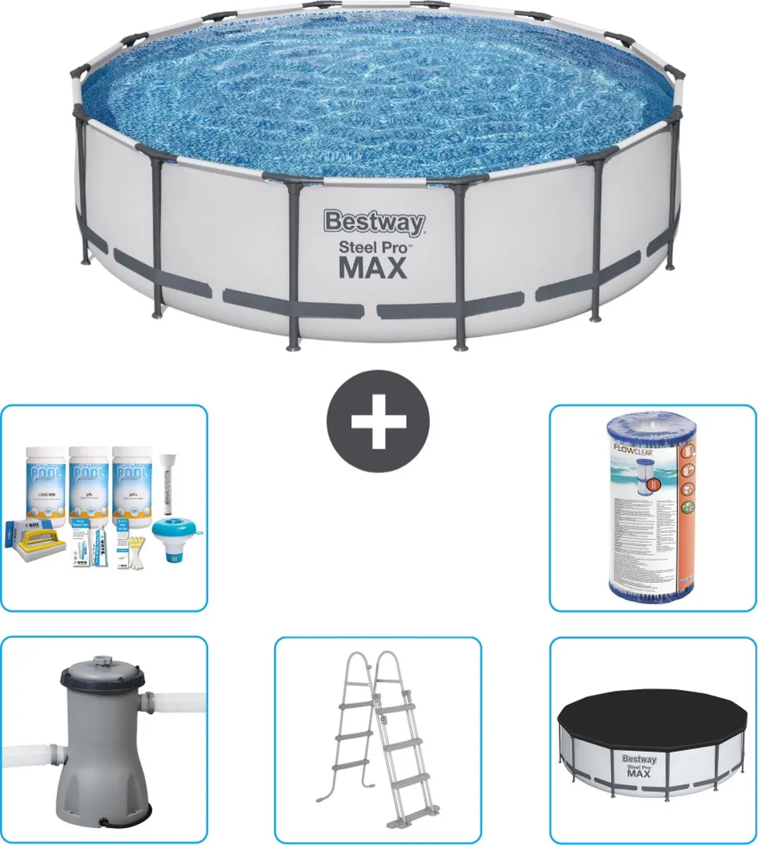 Bestway Steel Pro MAX Zwembad 427x107cm - Grijs