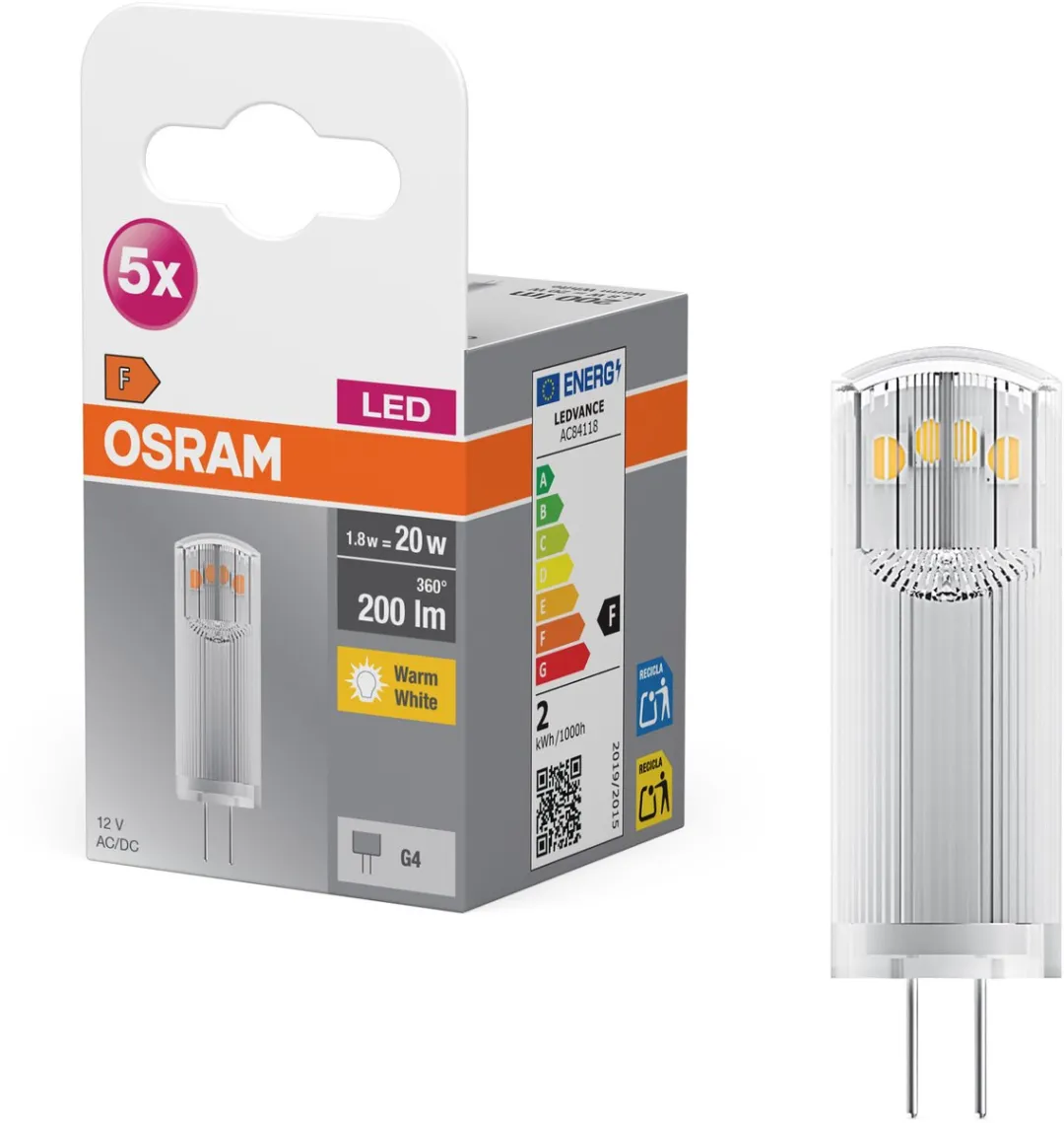 Osram LED-lamp G9 1.8W Warmwit - 5 Stuks