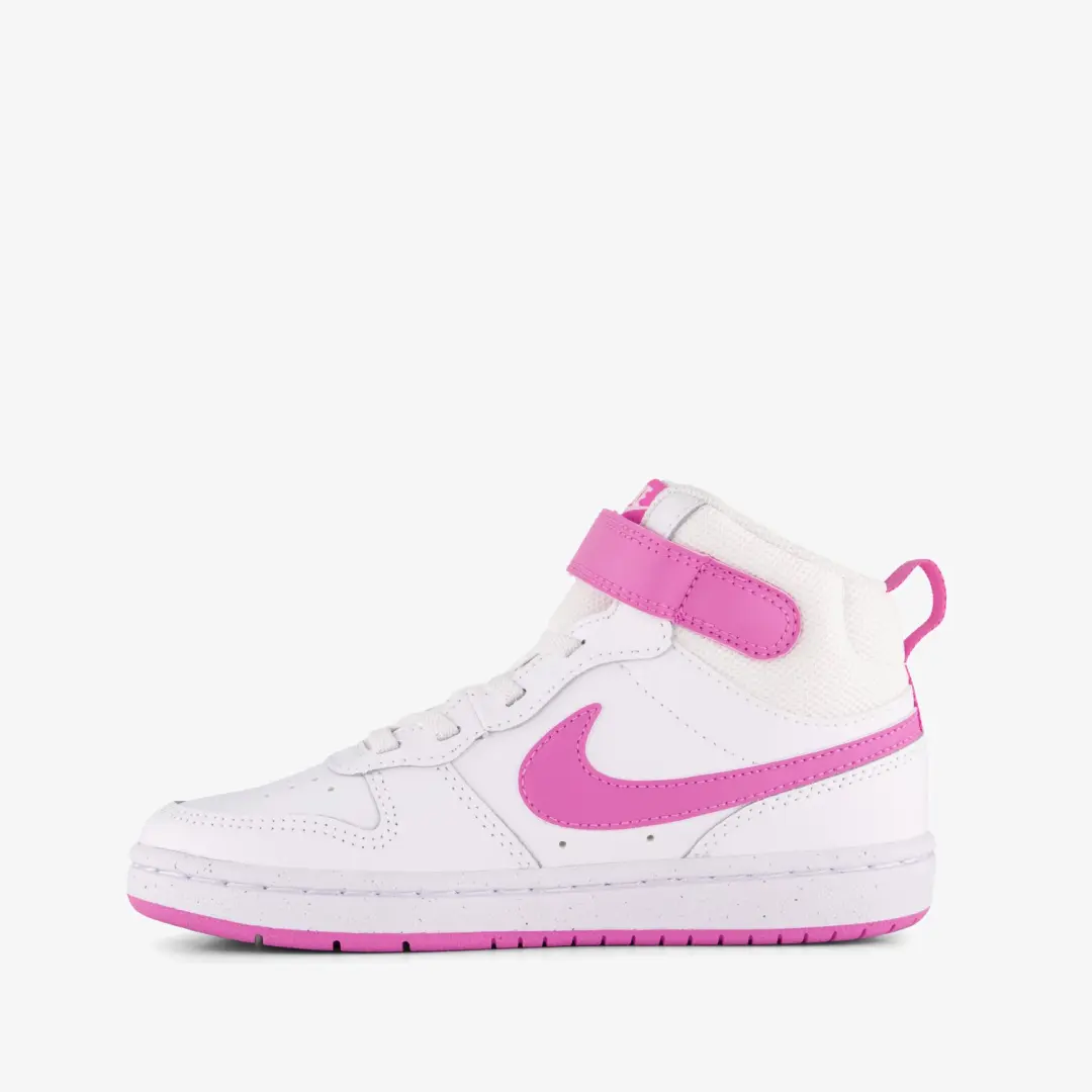 Nike Court Borough Mid 2 Meisjes Sneakers - Wit/Roze - afbeelding 4 van 6