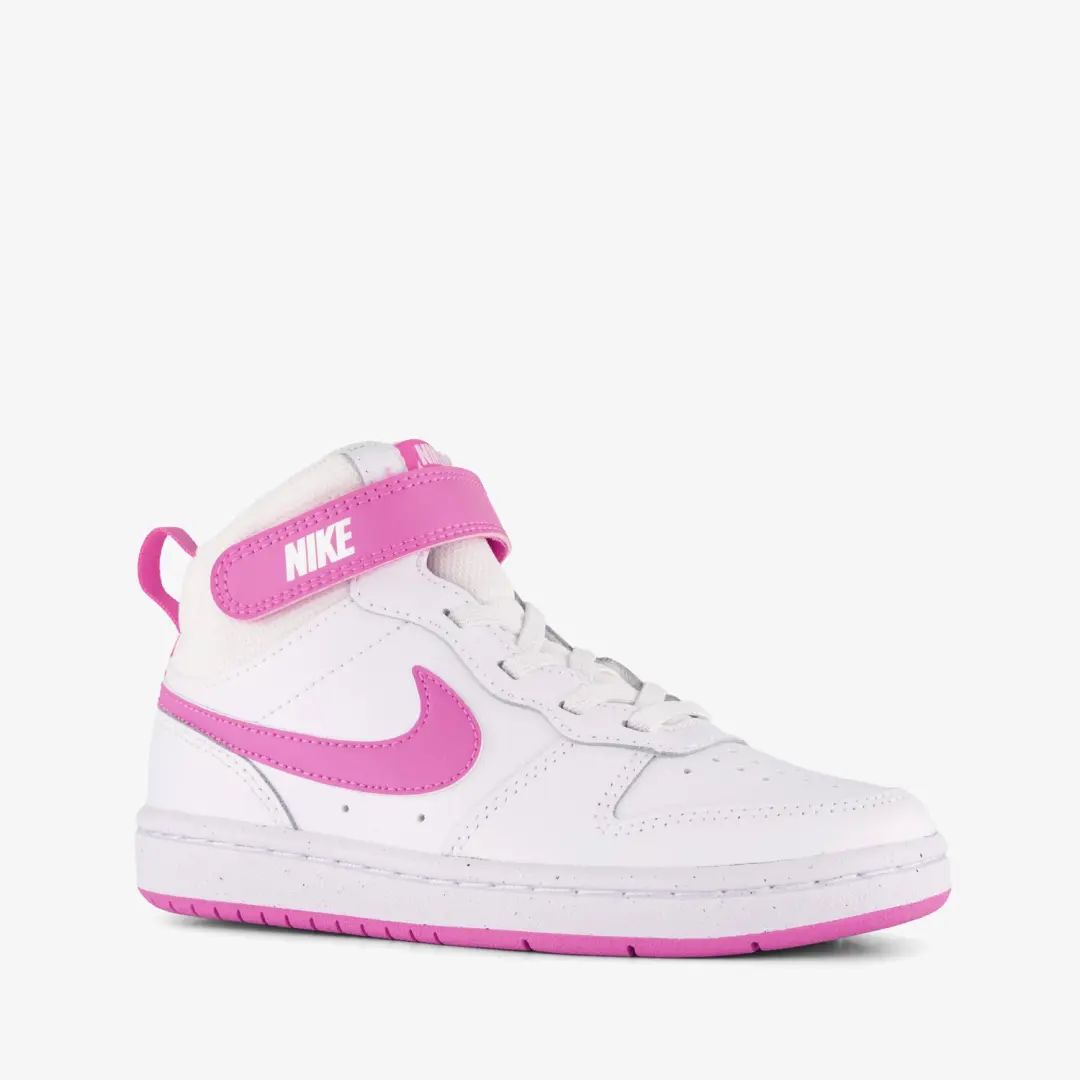 Nike Court Bordough Mid 2 meisjes hoge sneakers wit roze