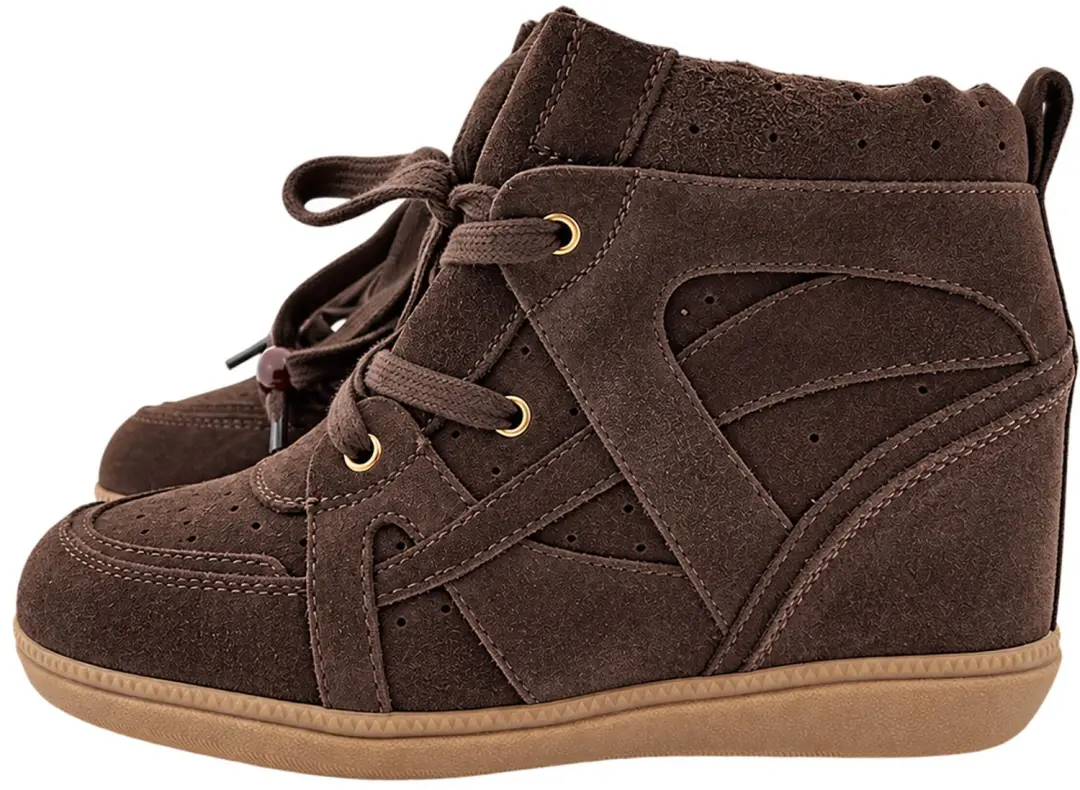 PS Poelman Cindy Lace-up Wedge boots bruin, 37 / 4