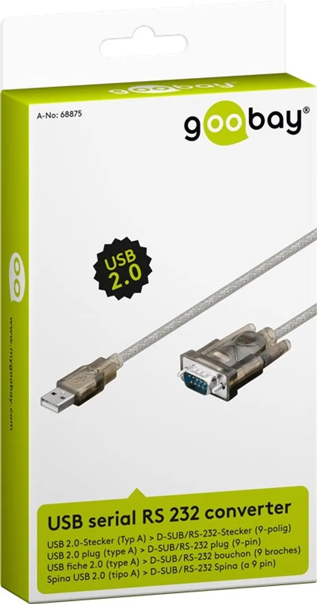 Goobay USB-to-Serial Adapter 68875 - Zwart