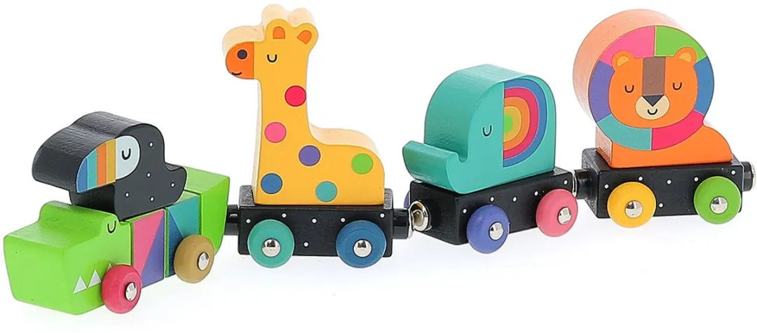 Vilac Houten Dierentrein VI7415 - Magnetisch - Multicolor