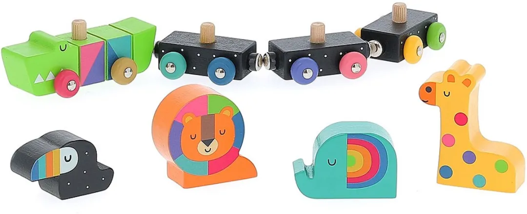 Vilac Houten Dierentrein VI7415 - Magnetisch - Multicolor