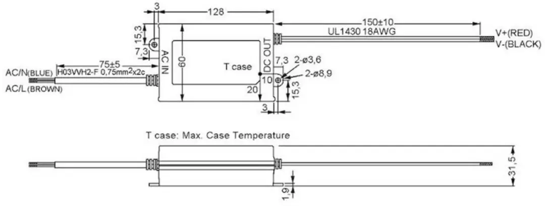 Mean Well PCD-60-700B LED-driver 60W 0.7A - afbeelding 2 van 2