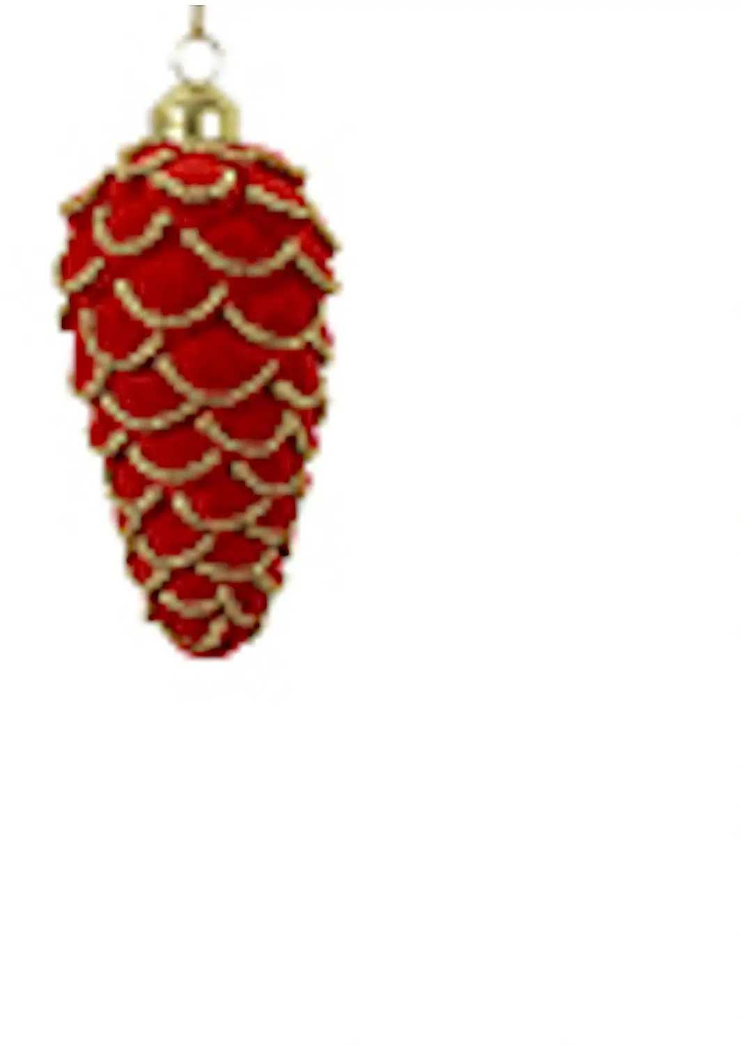 Kerstbal Nora S Rood/Goud 6.3x6.3x13cm